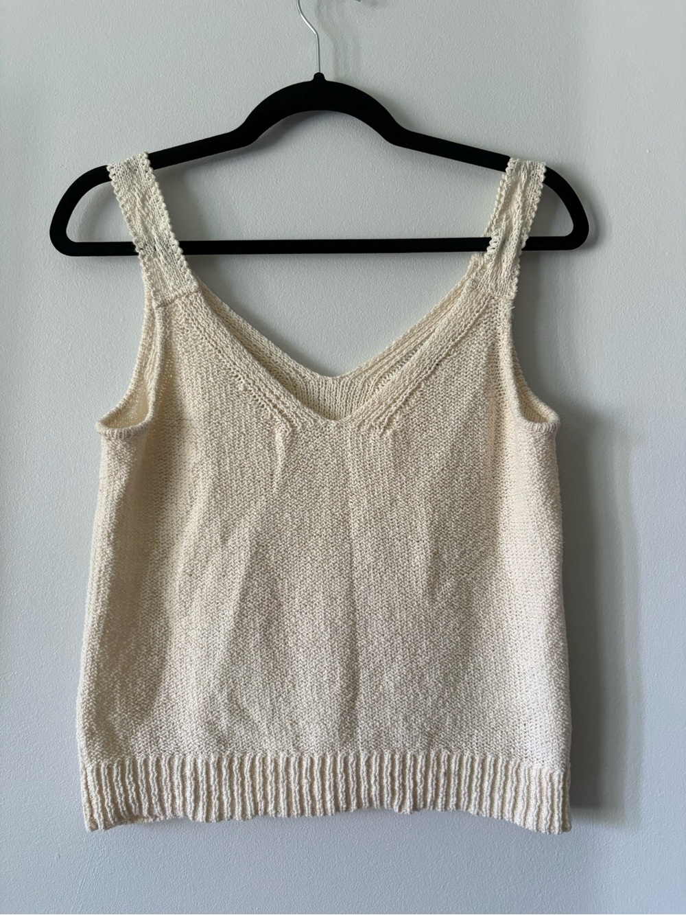 Madewell Cream Knit V-Neck Tank Top